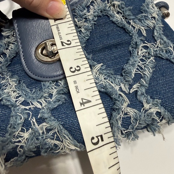 Chic Blue Denim Shoulder Bag, Boho, Cottagecore, 8 in x 5 in, Super Cute! - Picture 7 of 8